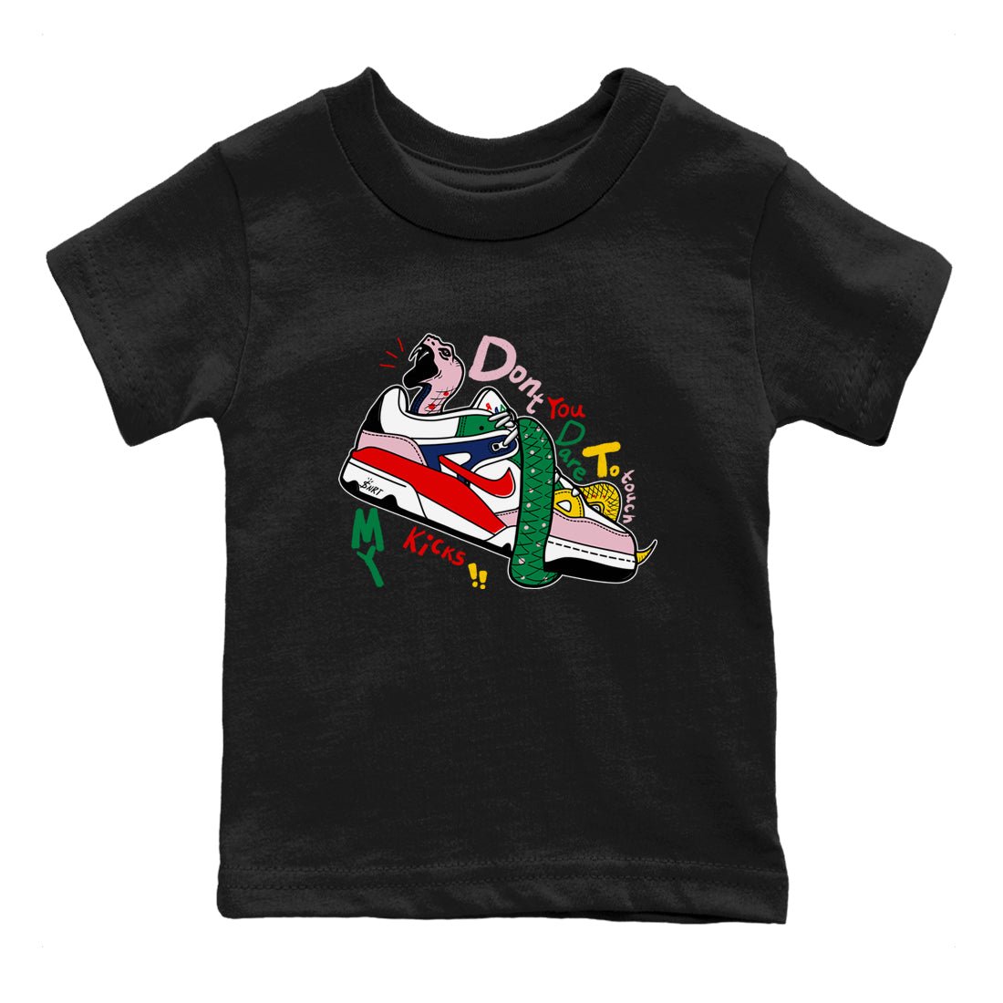 AF 3 Nigo shirtsto match jordans Don't Touch My Kicks sneaker match tees Air Force 3 Low x Nigo Blue Void and Tour Yellow match shoes to clothes SNRT Sneaker Tees Youth Baby Black 2 tee