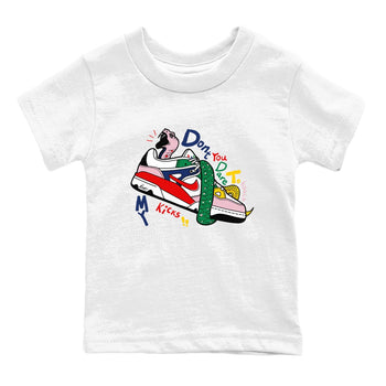 AF 3 Nigo shirtsto match jordans Don't Touch My Kicks sneaker match tees Air Force 3 Low x Nigo Blue Void and Tour Yellow match shoes to clothes SNRT Sneaker Tees Youth Baby White 2 tee