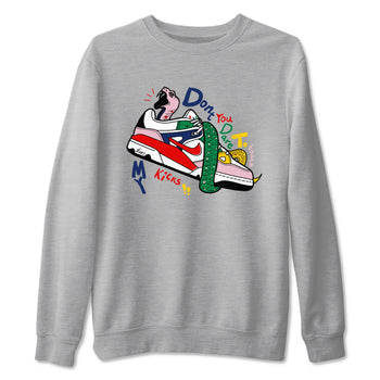 AF 3 Nigo shirtsto match jordans Don't Touch My Kicks sneaker match tees Air Force 3 Low x Nigo Blue Void and Tour Yellow match shoes to clothes SNRT Sneaker Tees unisex cotton Heather Grey 2 shirts