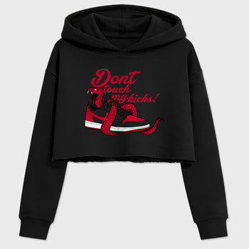 Sneaker match tees – Sneaker Tees To Match Air Jordan 1 Banned Shoes – Don't Touch My Kicks Crop T-Shirt Black 2