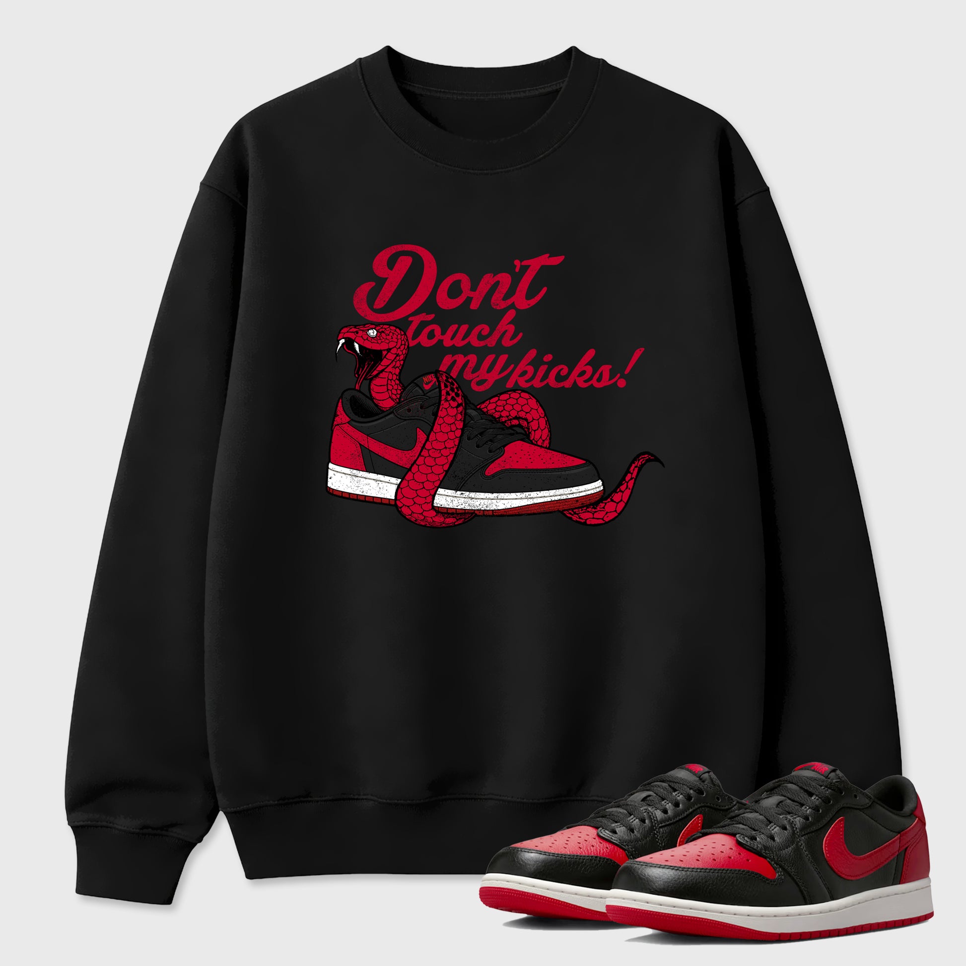Sneaker match tees – Sneaker Tees To Match Air Jordan 1 Banned Shoes – Don't Touch My Kicks Tee Black 1
