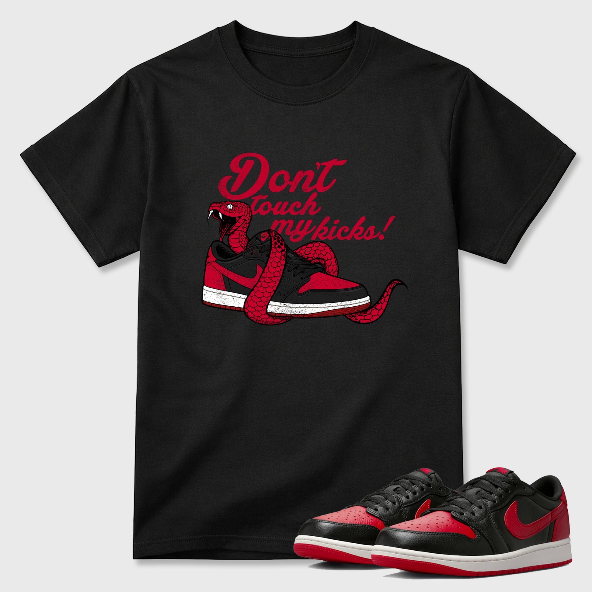 Sneaker match tees – Sneaker Tees To Match Air Jordan 1 Banned Shoes – Don't Touch My Kicks Tee Black 1