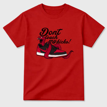Sneaker match tees – Sneaker Tees To Match Air Jordan 1 Banned Shoes – Don't Touch My Kicks Tee Red 2