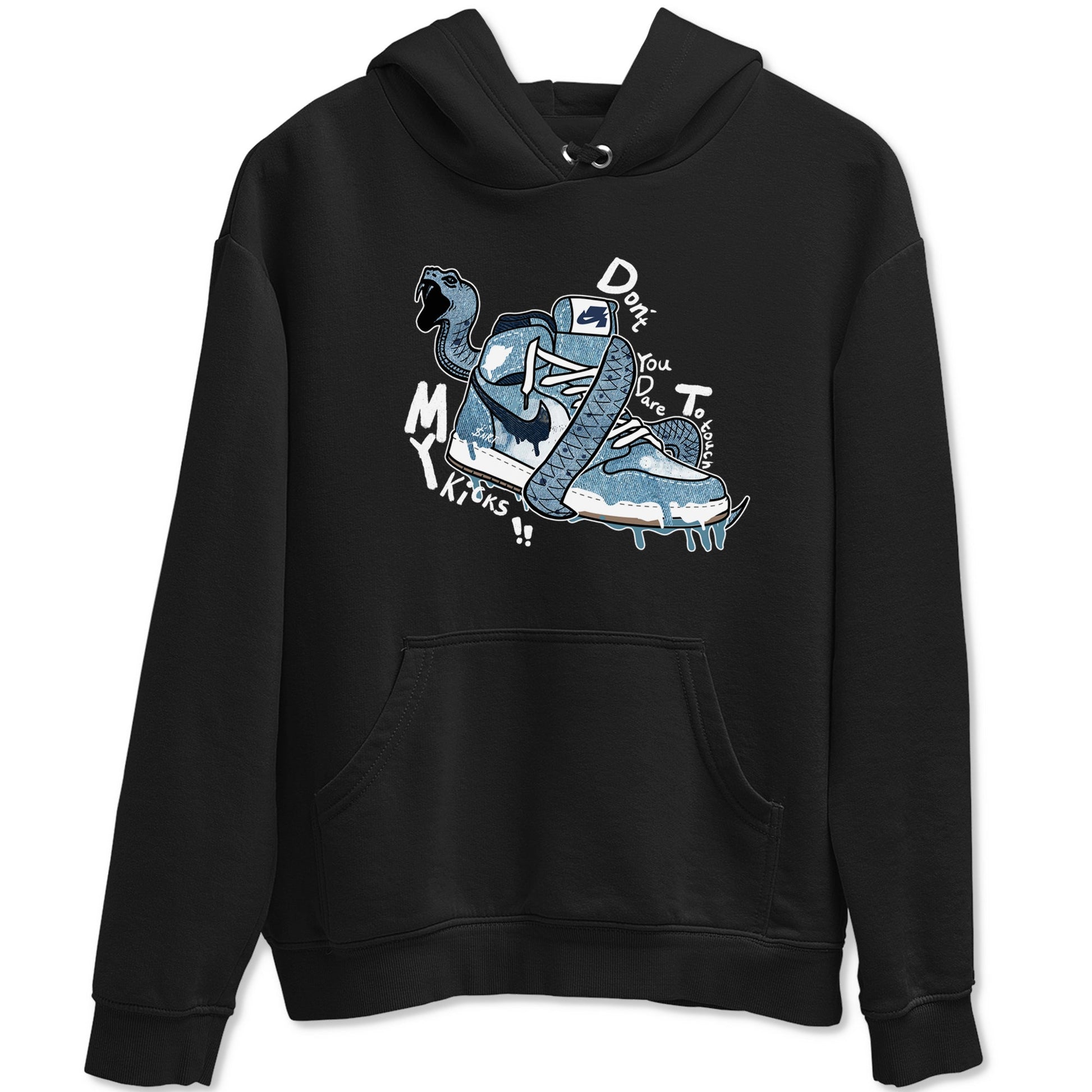 1s Denim shirts to match jordans Don't Touch My Kicks sneaker match tees Air Jordan 1 Denim SNRT Sneaker Tees streetwear brand Black 2 unisex cotton tee