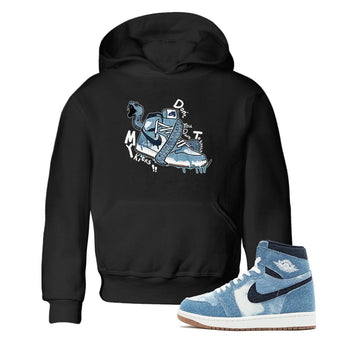1s Denim shirts to match jordans Don't Touch My Kicks sneaker match tees Air Jordan 1 Denim SNRT Sneaker Tees streetwear brand Baby and Youth Black 1 cotton tee