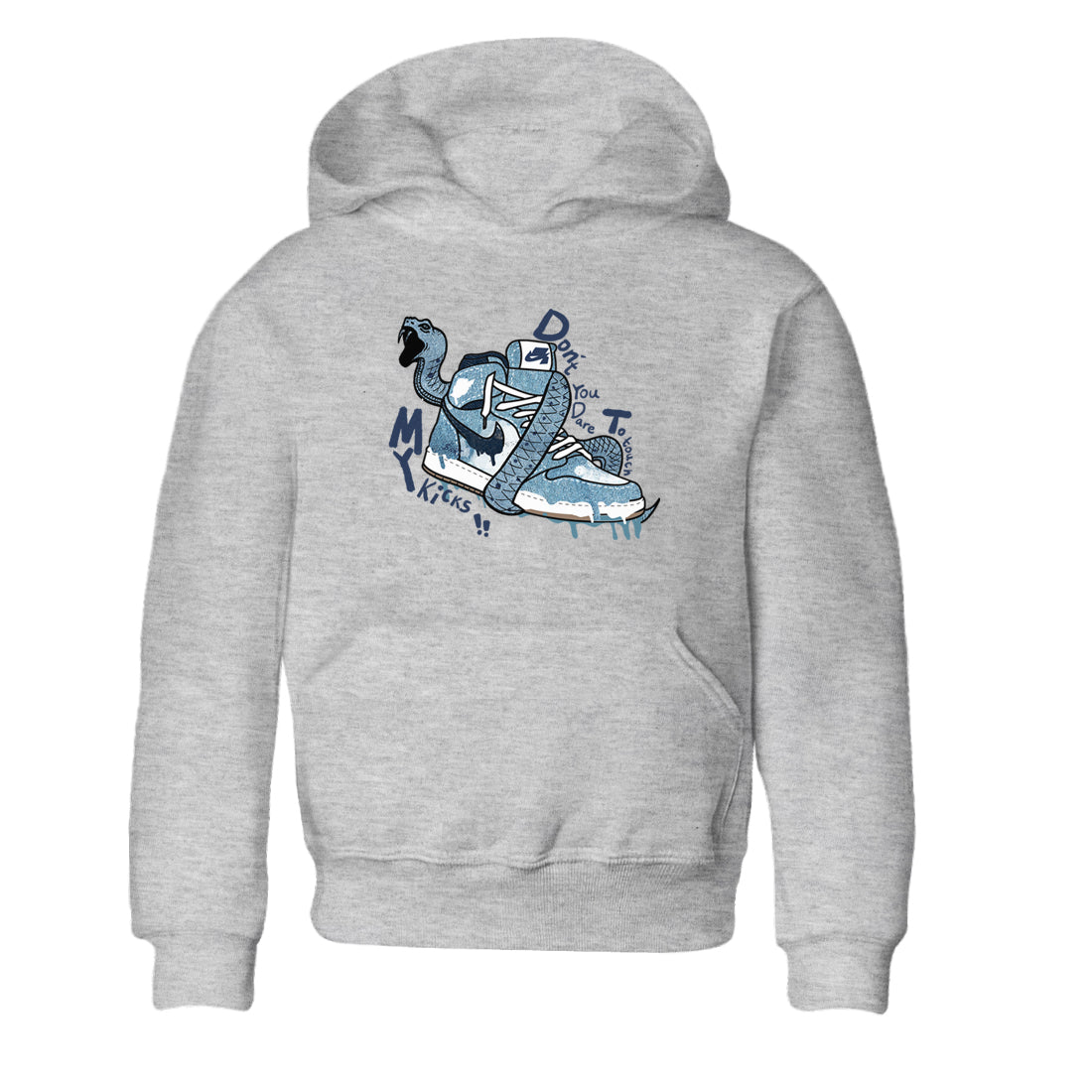 1s Denim shirts to match jordans Don't Touch My Kicks sneaker match tees Air Jordan 1 Denim SNRT Sneaker Tees streetwear brand Baby and Youth Heather Grey 2 cotton tee