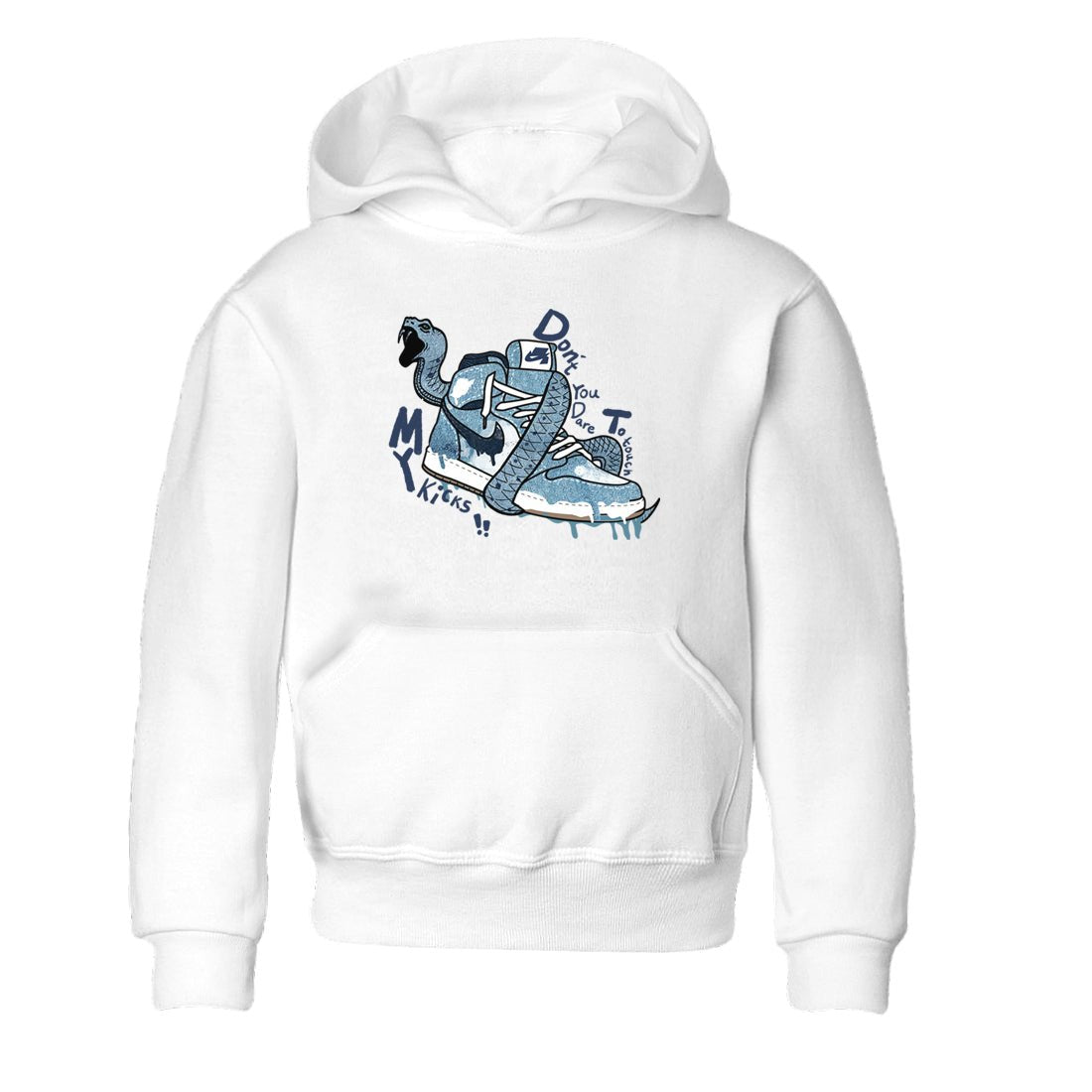 1s Denim shirts to match jordans Don't Touch My Kicks sneaker match tees Air Jordan 1 Denim SNRT Sneaker Tees streetwear brand Baby and Youth White 2 cotton tee