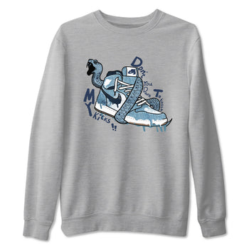 1s Denim shirts to match jordans Don't Touch My Kicks sneaker match tees Air Jordan 1 Denim SNRT Sneaker Tees streetwear brand Heather Grey 2 unisex cotton tee