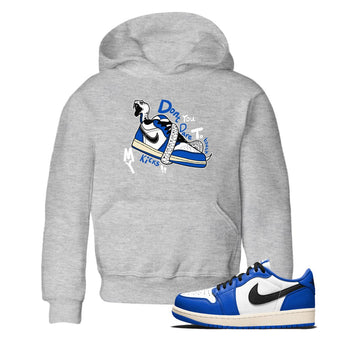 1s Game Royal shirts to match jordans Don't Touch My Kicks sneaker match tees Air Jordan 1 Retro Low OG Game Royal match shoes to clothes SNRT Sneaker Tees Youth Baby Heather Grey 1 tee