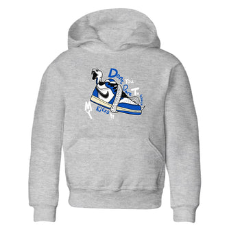1s Game Royal shirts to match jordans Don't Touch My Kicks sneaker match tees Air Jordan 1 Retro Low OG Game Royal match shoes to clothes SNRT Sneaker Tees Youth Baby Heather Grey 2 tee