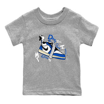 1s Game Royal shirts to match jordans Don't Touch My Kicks sneaker match tees Air Jordan 1 Retro Low OG Game Royal match shoes to clothes SNRT Sneaker Tees Youth Baby Heather Grey 2 tee