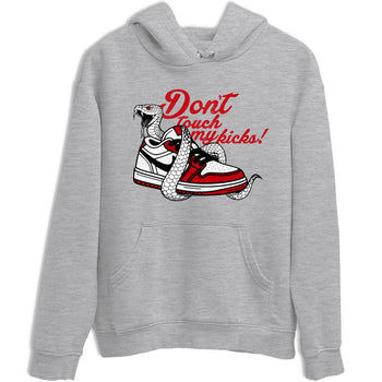 Best Sneakerfit graphic tee – Sneaker Tees To Match Air Jordan 1 Low Chicago Sneakers – Don't Touch My Kicks Tee Heather Grey 2