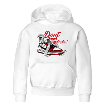 Best Sneakerfit graphic tee – Sneaker Tees To Match Air Jordan 1 Low Chicago Sneakers – Don't Touch My Kicks Kids T-Shirt White 2