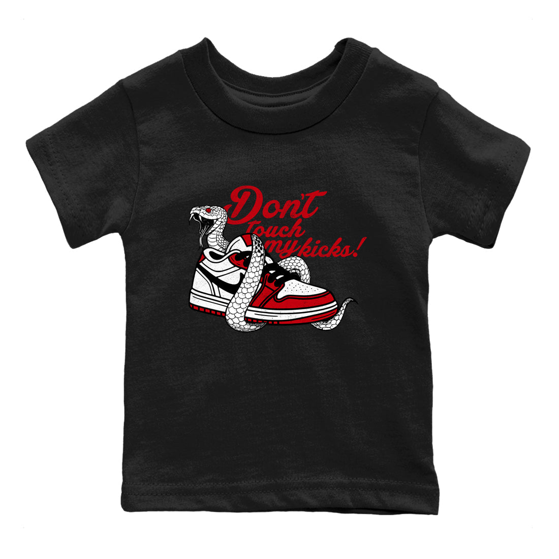 Best Sneakerfit graphic tee – Sneaker Tees To Match Air Jordan 1 Low Chicago Sneakers – Don't Touch My Kicks Kids T-Shirt Black 2