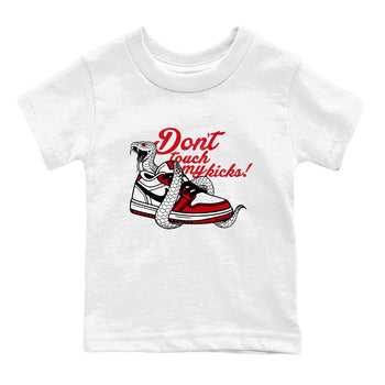 Best Sneakerfit graphic tee – Sneaker Tees To Match Air Jordan 1 Low Chicago Sneakers – Don't Touch My Kicks Kids T-Shirt White 2