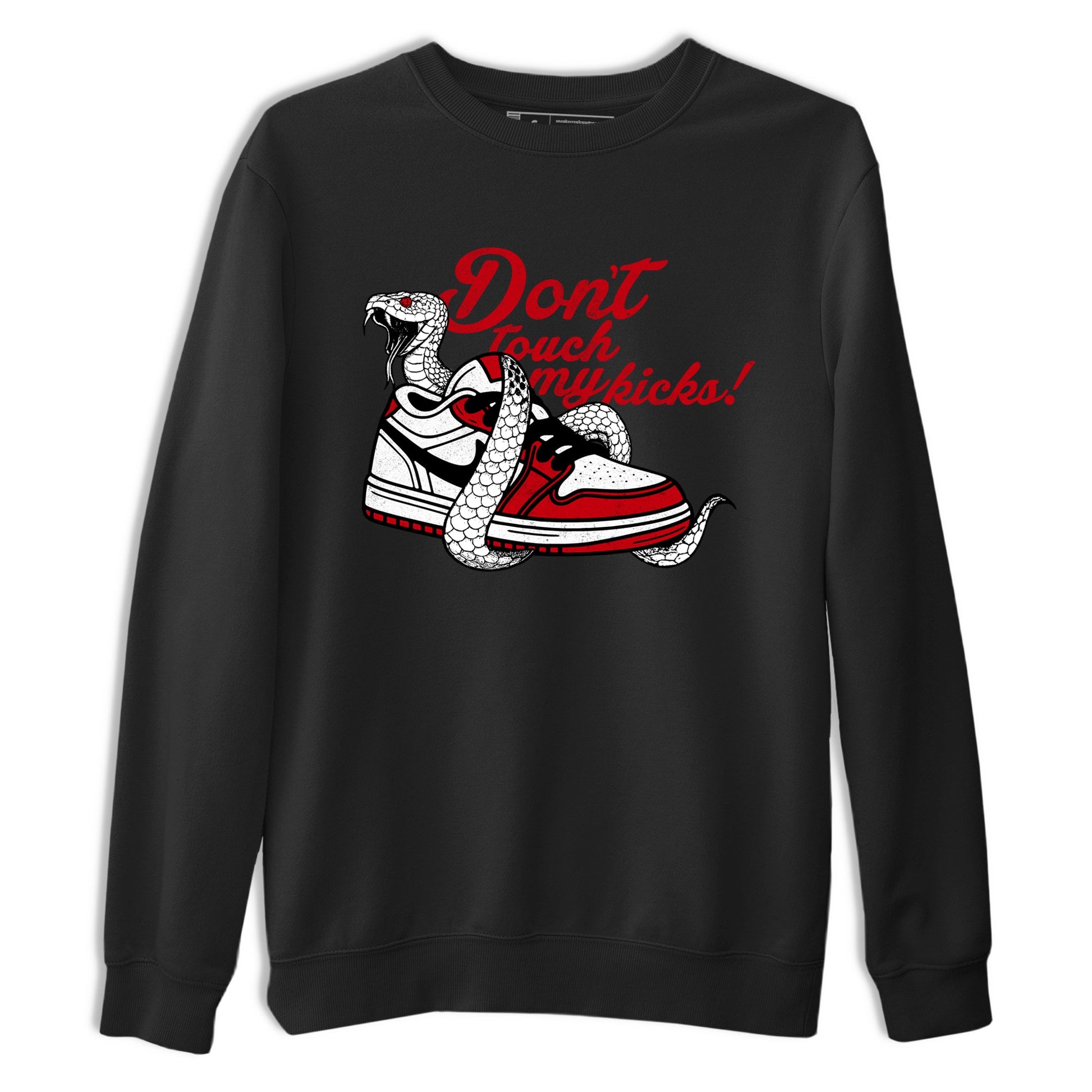 Best Sneakerfit graphic tee – Sneaker Tees To Match Air Jordan 1 Low Chicago Sneakers – Don't Touch My Kicks Tee Black 2