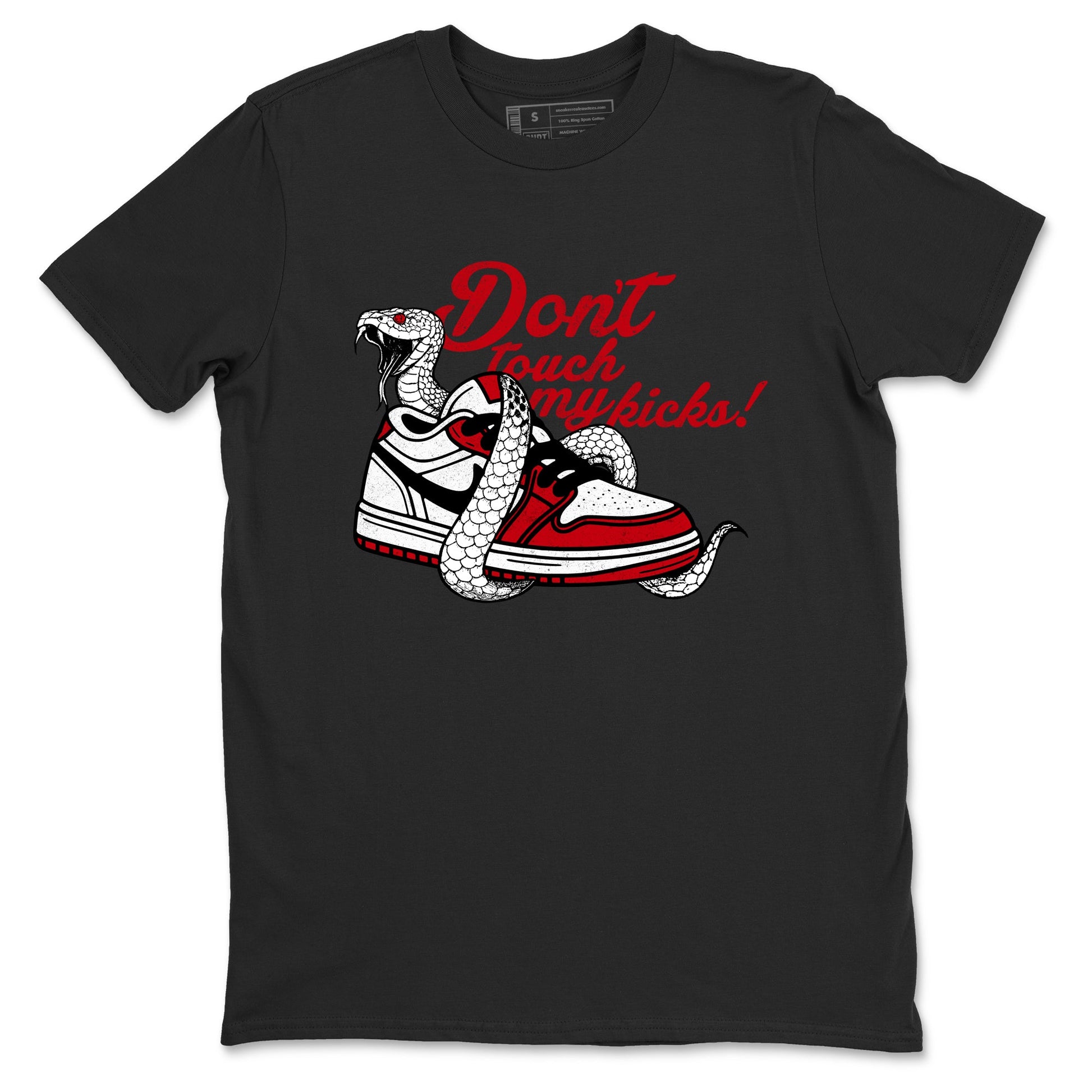 Best Sneakerfit graphic tee – Sneaker Tees To Match Air Jordan 1 Low Chicago Sneakers – Don't Touch My Kicks Tee Black 2