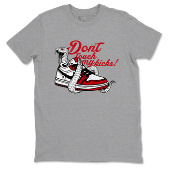 Best Sneakerfit graphic tee – Sneaker Tees To Match Air Jordan 1 Low Chicago Sneakers – Don't Touch My Kicks Tee Heather Grey 2