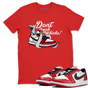 Best Sneakerfit graphic tee – Sneaker Tees To Match Air Jordan 1 Low Chicago Sneakers – Don't Touch My Kicks Tee Red 1