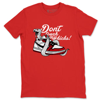 Best Sneakerfit graphic tee – Sneaker Tees To Match Air Jordan 1 Low Chicago Sneakers – Don't Touch My Kicks Tee Red 2