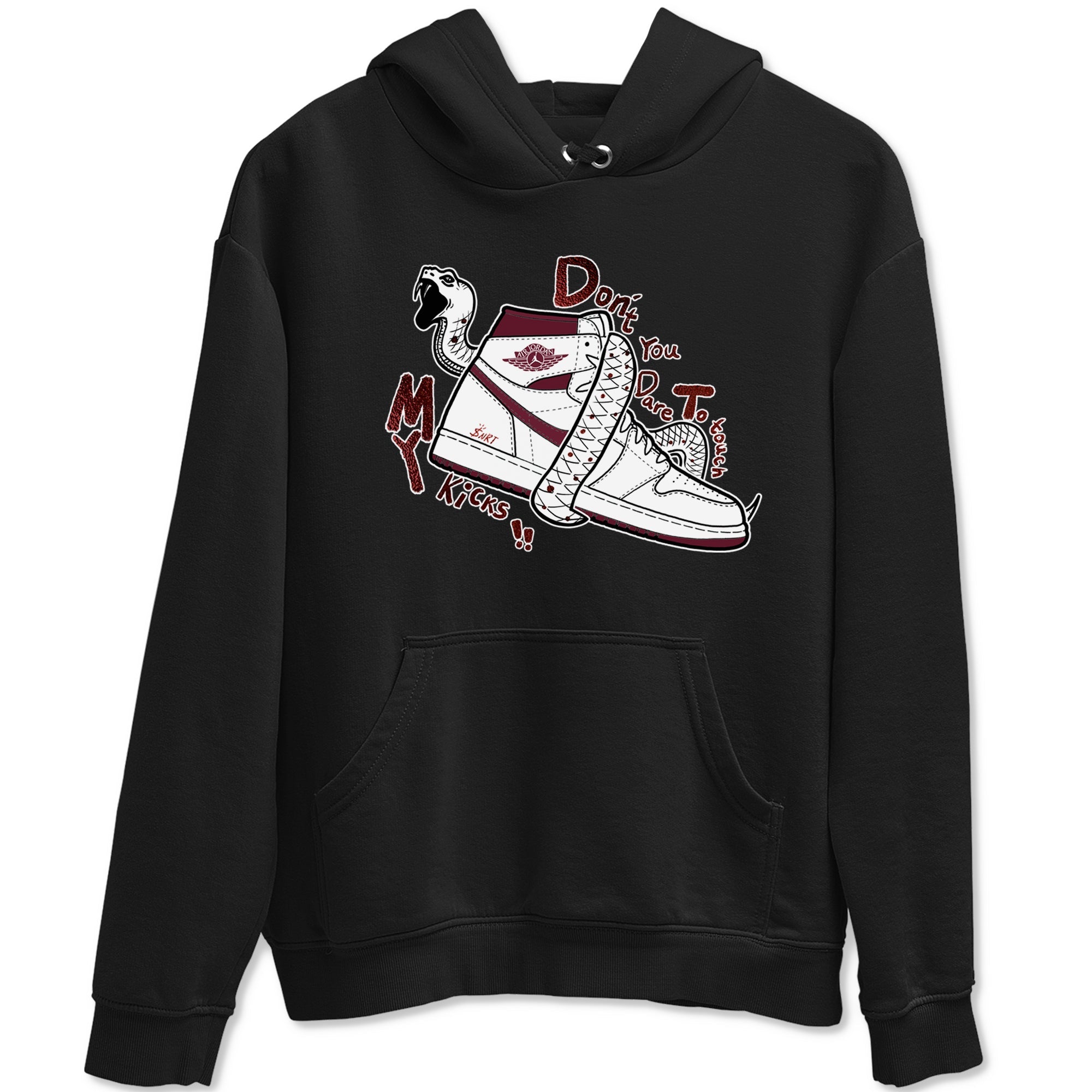 AJ1 High '85 Metallic Burgundy shirts to match jordans Don't Touch My Kicks sneaker match tees 1s High '85 Metallic Burgundy SNRT Sneaker Tees streetwear brand Black 2 unisex cotton tee
