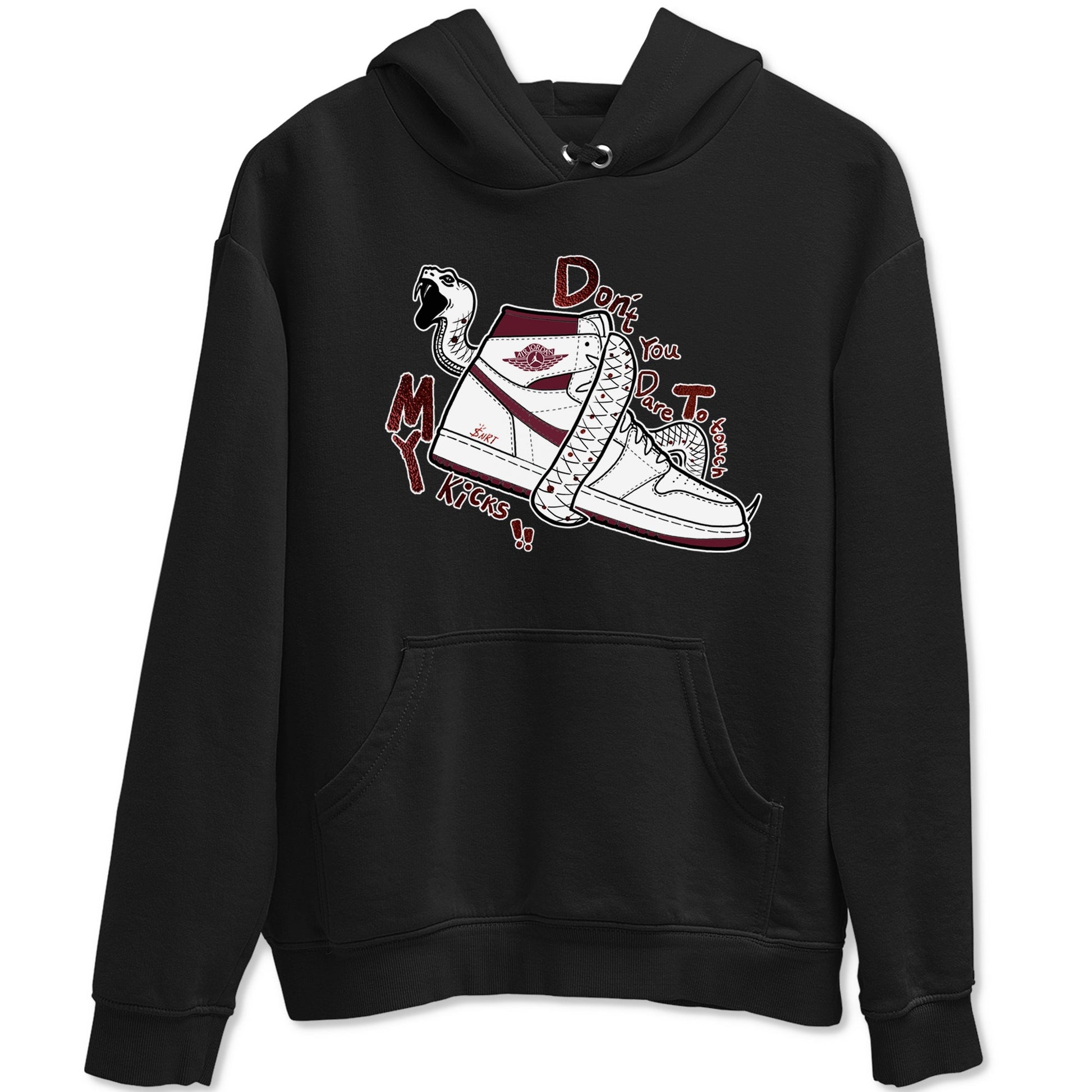 AJ1 High '85 Metallic Burgundy shirts to match jordans Don't Touch My Kicks sneaker match tees 1s High '85 Metallic Burgundy SNRT Sneaker Tees streetwear brand Black 2 unisex cotton tee