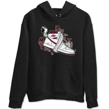 AJ1 High '85 Metallic Burgundy shirts to match jordans Don't Touch My Kicks sneaker match tees 1s High '85 Metallic Burgundy SNRT Sneaker Tees streetwear brand Black 2 unisex cotton tee