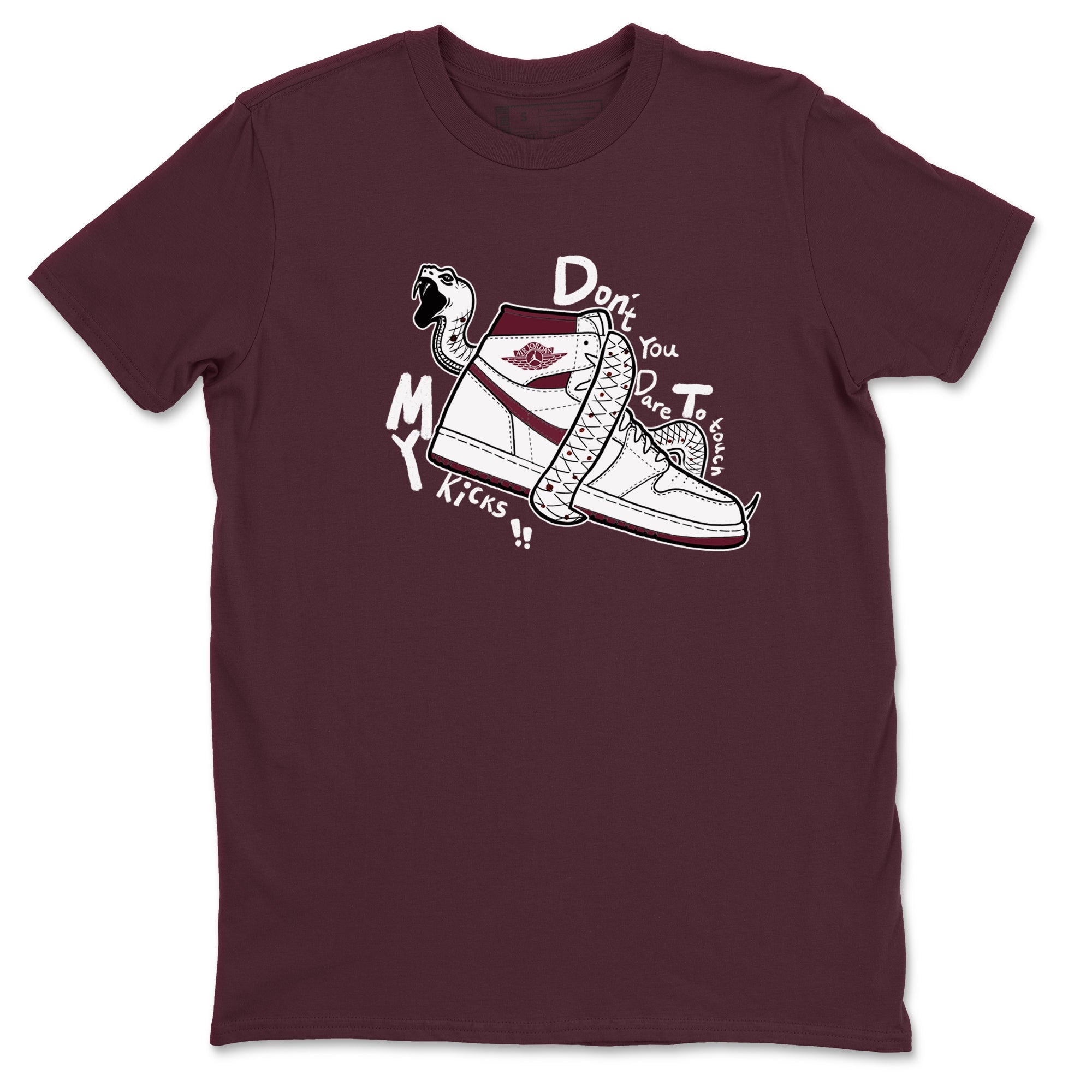 AJ1 High '85 Metallic Burgundy shirts to match jordans Don't Touch My Kicks sneaker match tees 1s High '85 Metallic Burgundy SNRT Sneaker Tees streetwear brand Maroon 2 unisex cotton tee