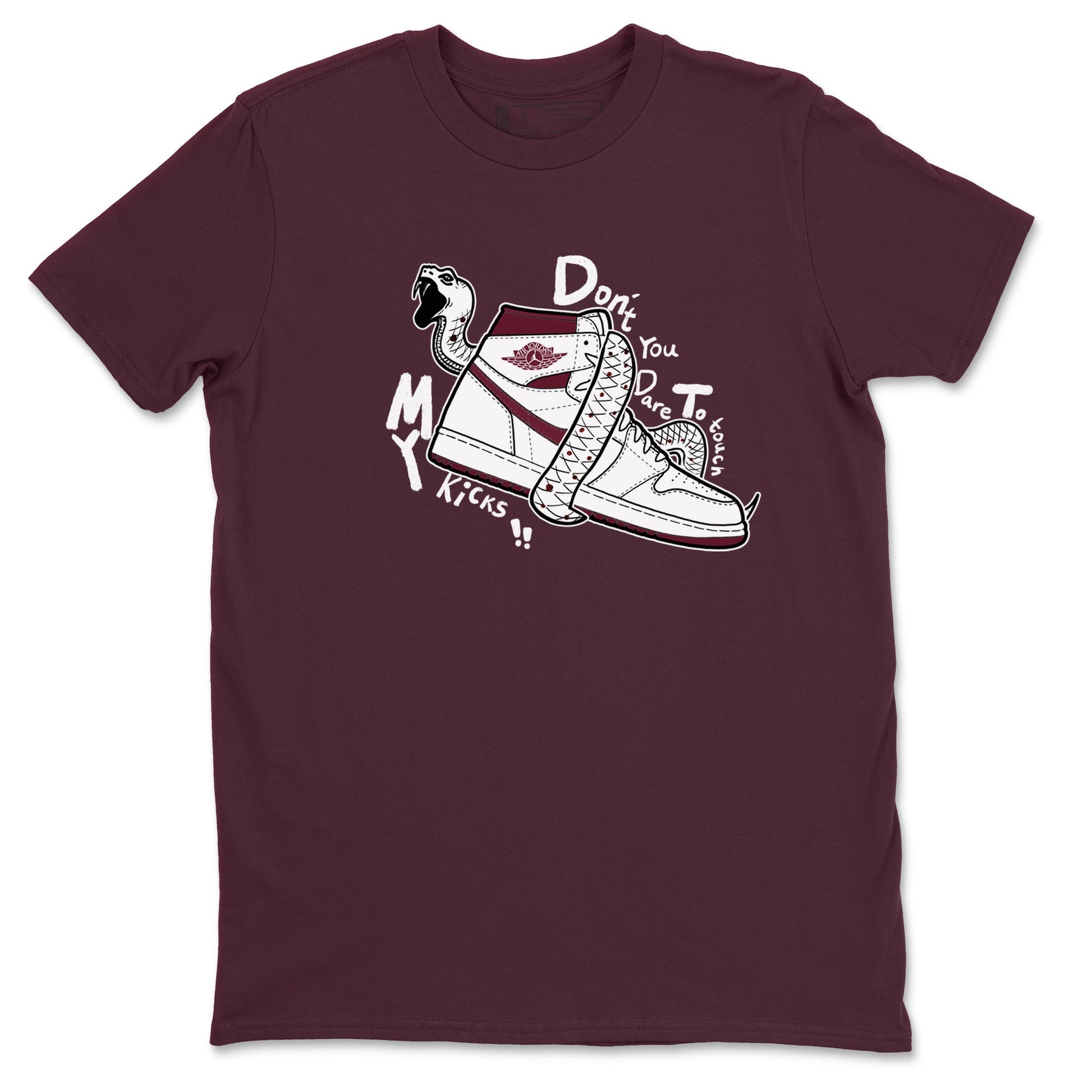 AJ1 High '85 Metallic Burgundy shirts to match jordans Don't Touch My Kicks sneaker match tees 1s High '85 Metallic Burgundy SNRT Sneaker Tees streetwear brand Maroon 2 unisex cotton tee