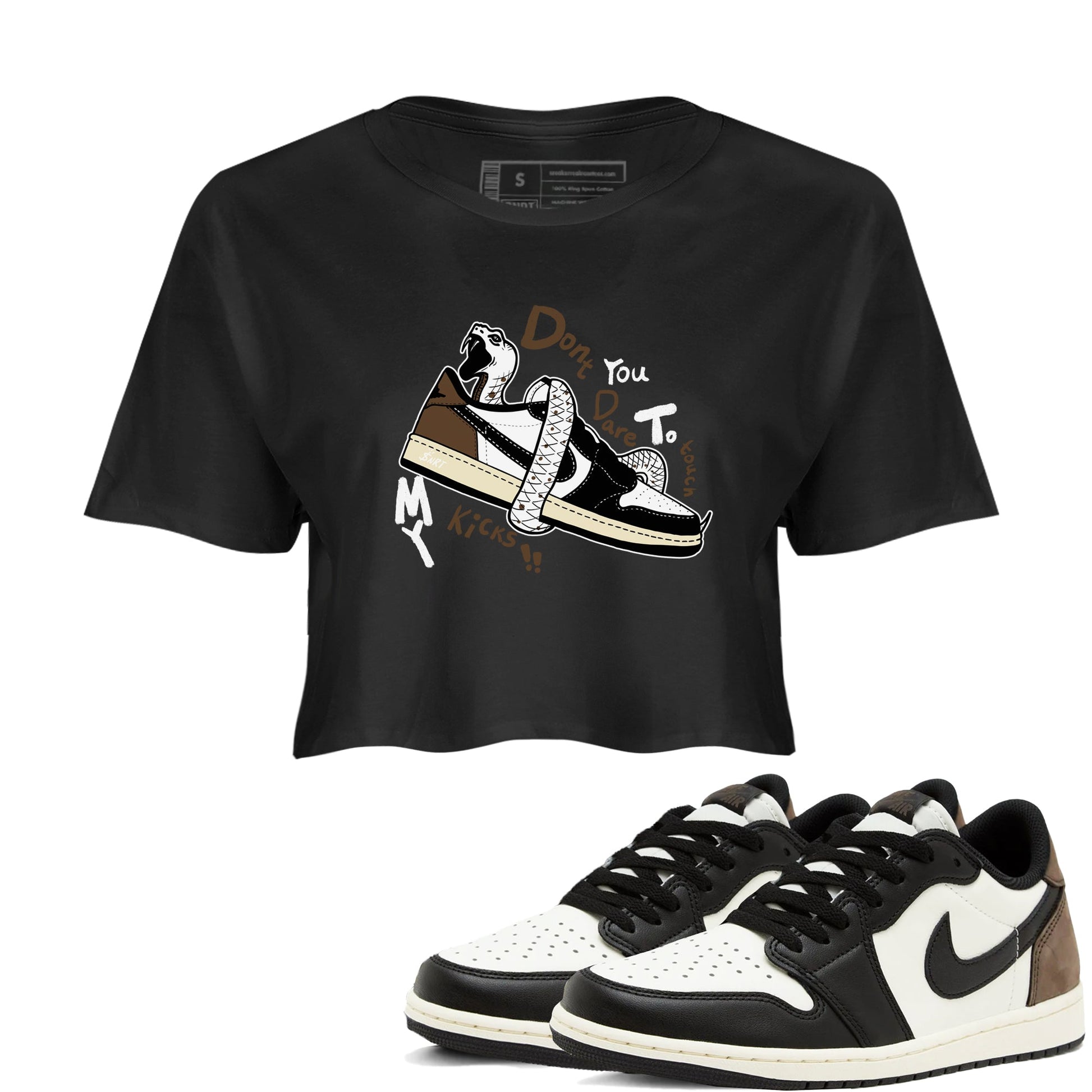 1s Mocha shirts to match jordans Don't Touch My Kicks sneaker match tees Air Jordan 1 Mocha SNRT Sneaker Release Tees unisex cotton Black 1 Crop Shirts