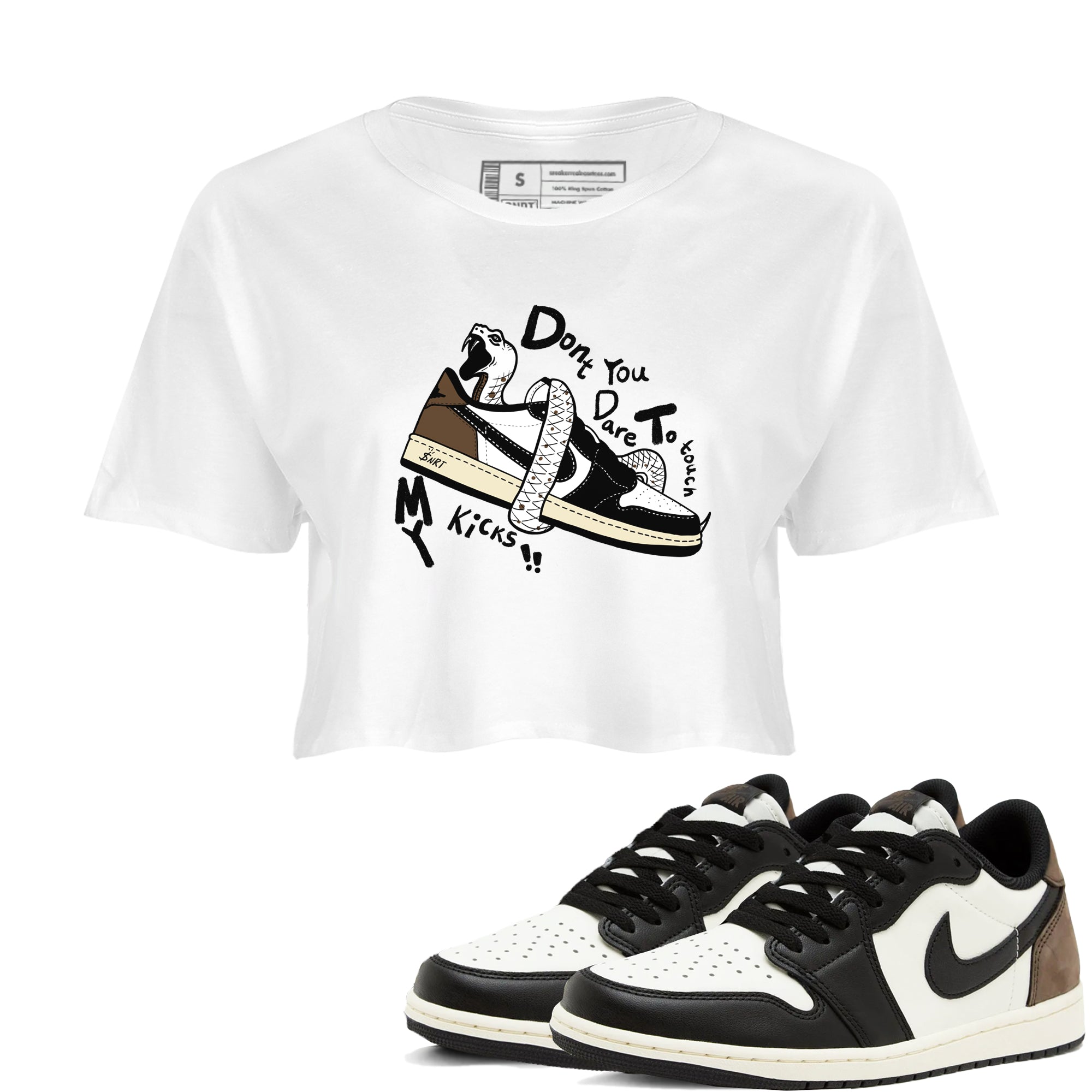 1s Mocha shirts to match jordans Don't Touch My Kicks sneaker match tees Air Jordan 1 Mocha SNRT Sneaker Release Tees unisex cotton White 1 Crop Shirts