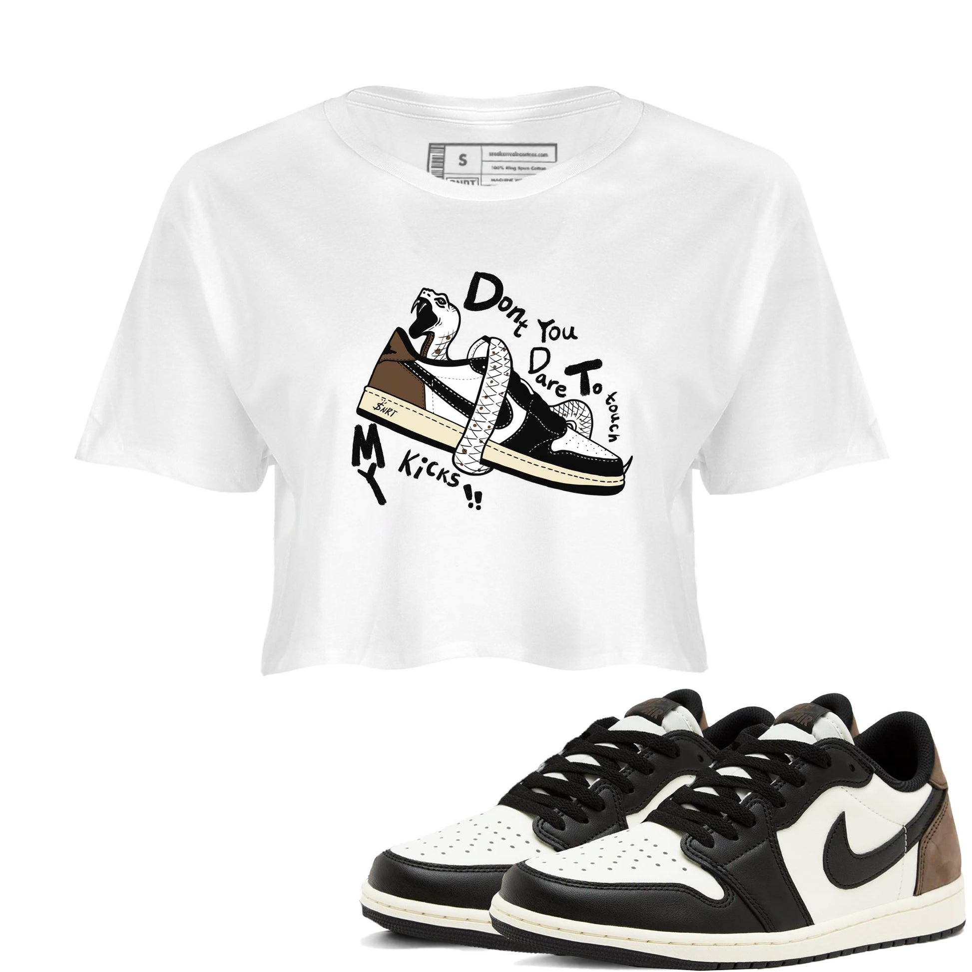 1s Mocha shirts to match jordans Don't Touch My Kicks sneaker match tees Air Jordan 1 Mocha SNRT Sneaker Release Tees unisex cotton White 1 Crop Shirts