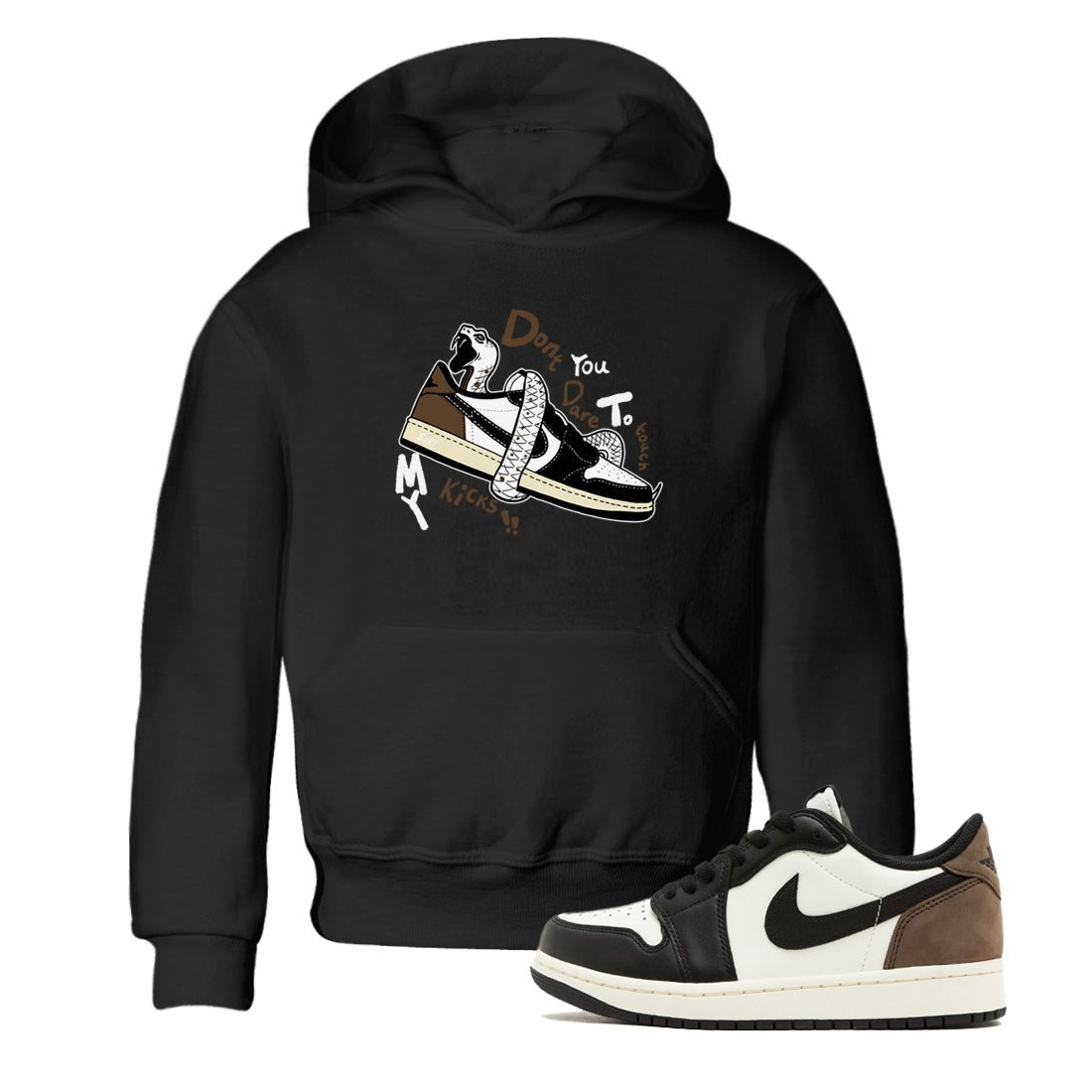 1s Mocha shirts to match jordans Don't Touch My Kicks sneaker match tees Air Jordan 1 Mocha SNRT Sneaker Release Tees Youth Baby Black 1 crew neck shirts