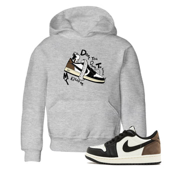 1s Mocha shirts to match jordans Don't Touch My Kicks sneaker match tees Air Jordan 1 Mocha SNRT Sneaker Release Tees Youth Baby Heather Grey 1 crew neck shirts