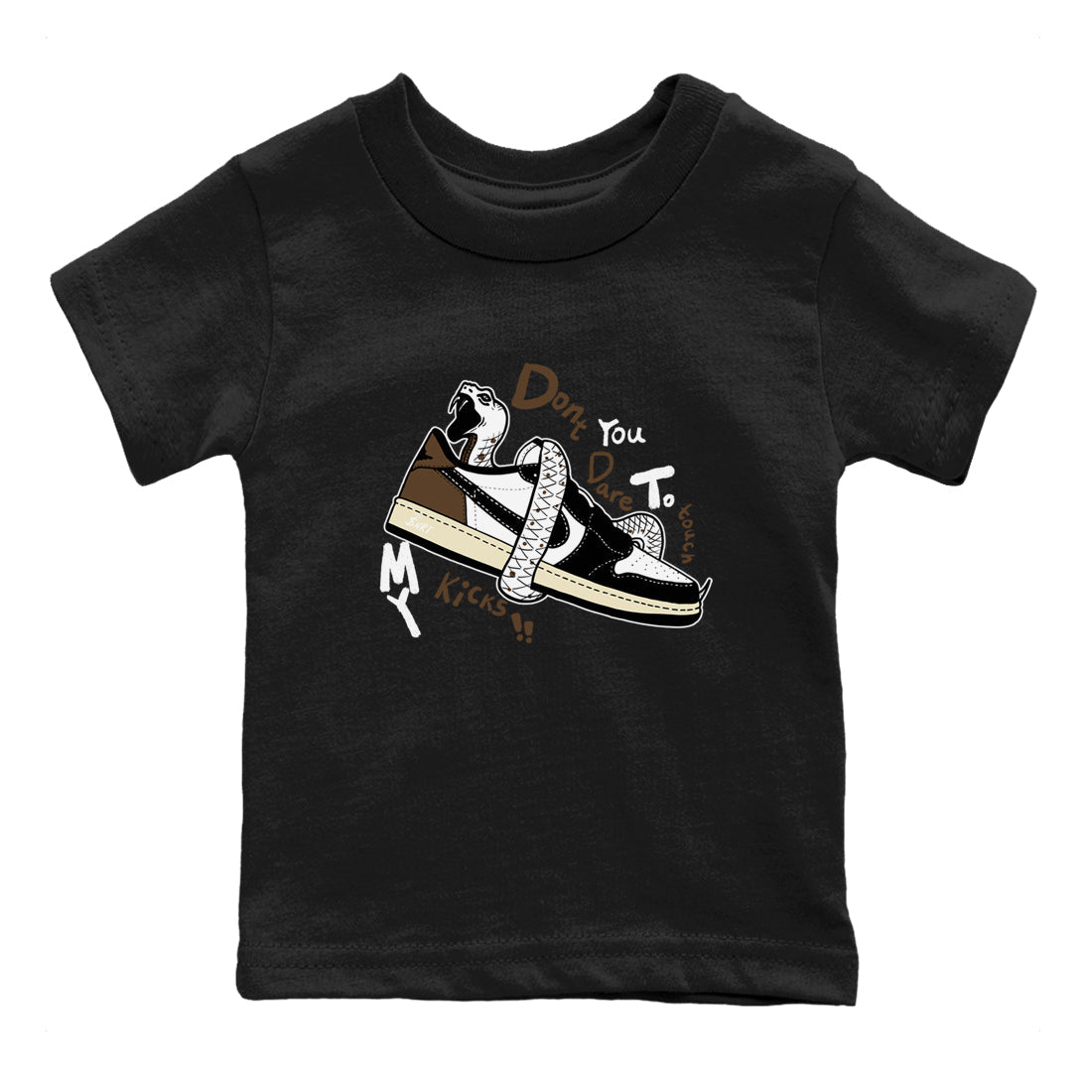1s Mocha shirts to match jordans Don't Touch My Kicks sneaker match tees Air Jordan 1 Mocha SNRT Sneaker Release Tees Youth Baby Black 2 crew neck shirts