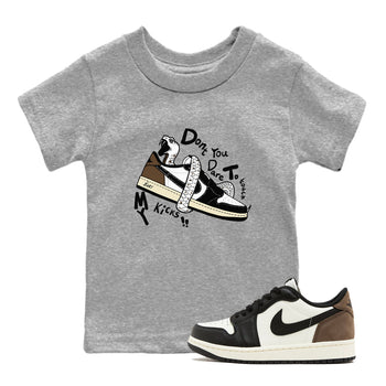 1s Mocha shirts to match jordans Don't Touch My Kicks sneaker match tees Air Jordan 1 Mocha SNRT Sneaker Release Tees Youth Baby Heather Grey 1 crew neck shirts