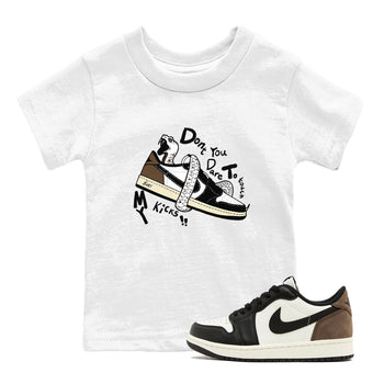 1s Mocha shirts to match jordans Don't Touch My Kicks sneaker match tees Air Jordan 1 Mocha SNRT Sneaker Release Tees Youth Baby White 1 crew neck shirts