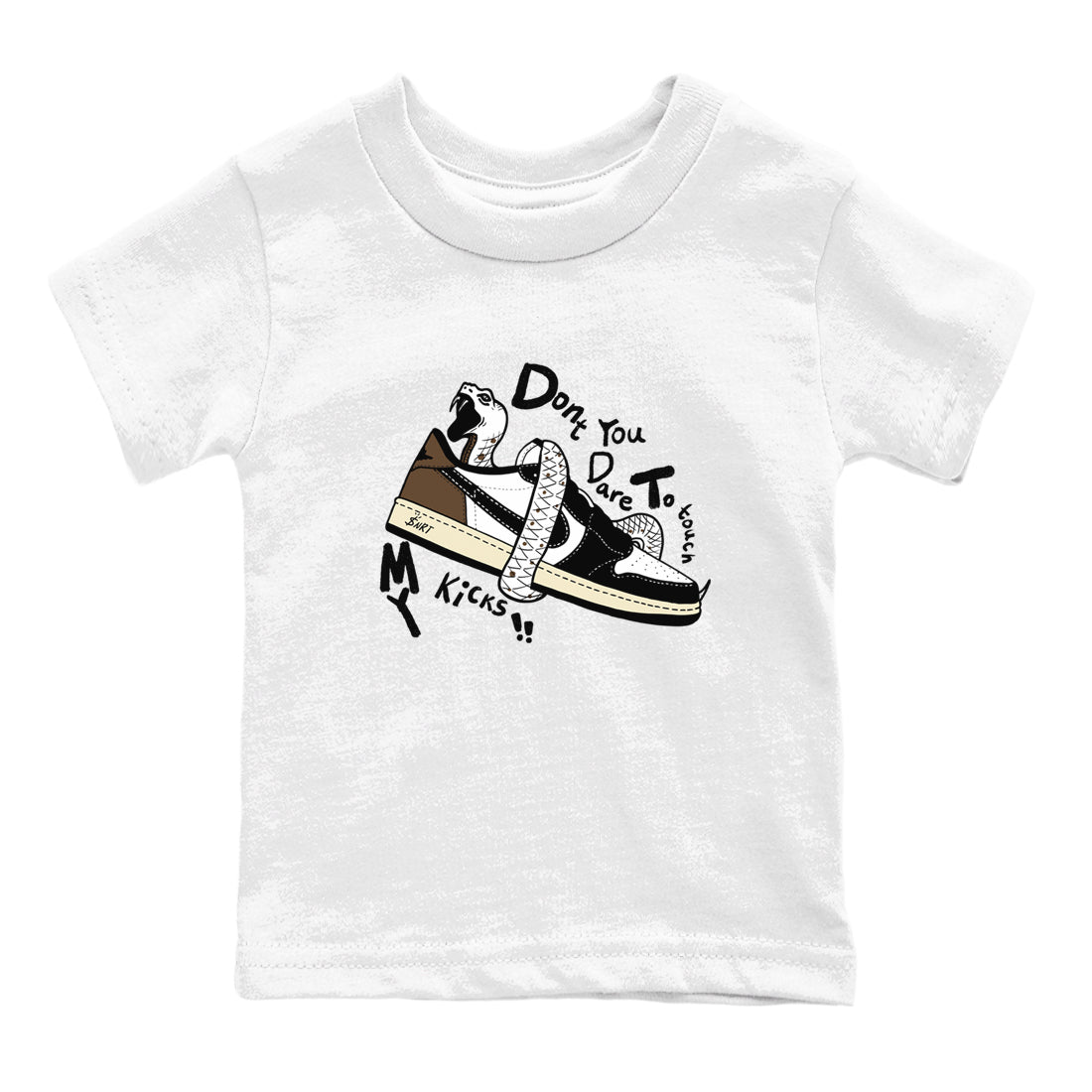 1s Mocha shirts to match jordans Don't Touch My Kicks sneaker match tees Air Jordan 1 Mocha SNRT Sneaker Release Tees Youth Baby White 2 crew neck shirts