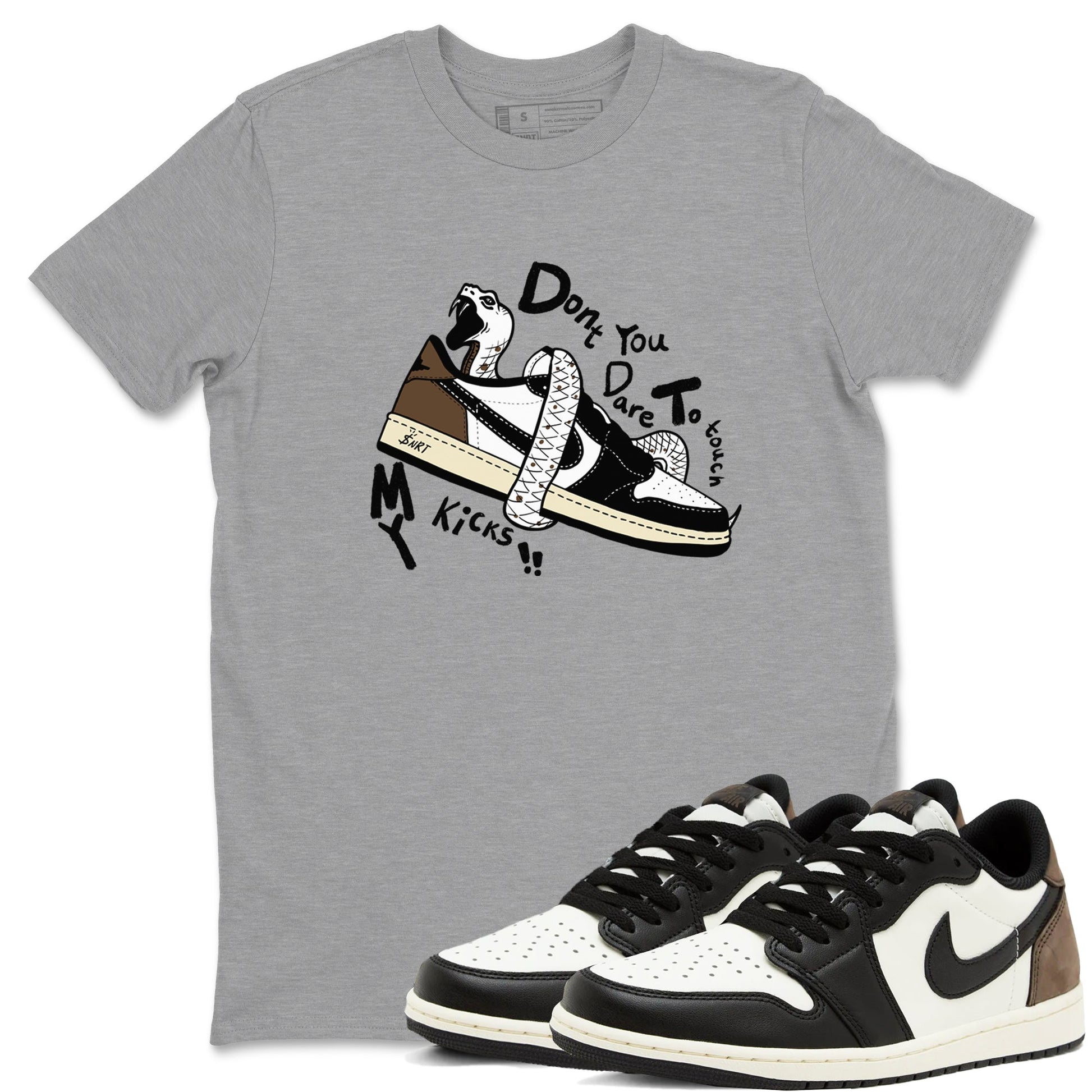 1s Mocha shirts to match jordans Don't Touch My Kicks sneaker match tees Air Jordan 1 Mocha SNRT Sneaker Release Tees unisex cotton Heather Grey 1 crew neck shirts