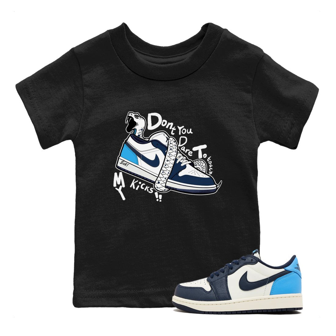 1s Obsidian shirts to match jordans Don't Touch My Kicks shirts to match Jordans AJ1 Retro Low OG Obsidian match shoes to clothes SNRT Sneaker Tees Youth Baby Black 1 tee