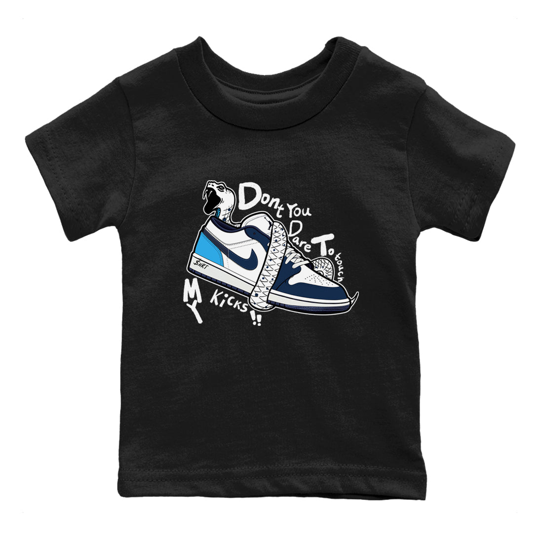 1s Obsidian shirts to match jordans Don't Touch My Kicks shirts to match Jordans AJ1 Retro Low OG Obsidian match shoes to clothes SNRT Sneaker Tees Youth Baby Black 2 tee
