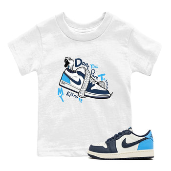 1s Obsidian shirts to match jordans Don't Touch My Kicks shirts to match Jordans AJ1 Retro Low OG Obsidian match shoes to clothes SNRT Sneaker Tees Youth Baby White 1 tee