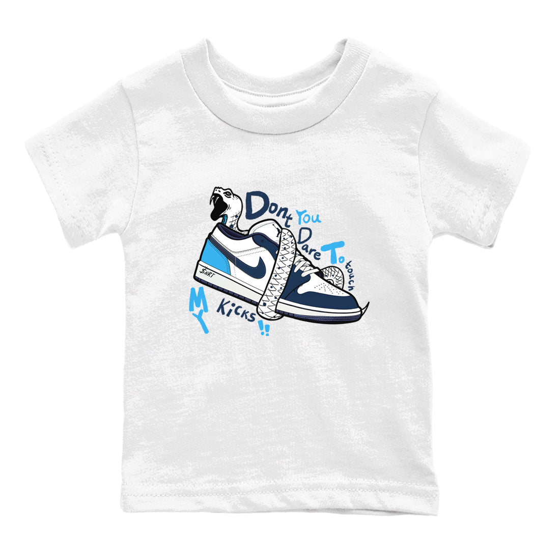 1s Obsidian shirts to match jordans Don't Touch My Kicks shirts to match Jordans AJ1 Retro Low OG Obsidian match shoes to clothes SNRT Sneaker Tees Youth Baby White 2 tee