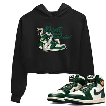 Sneaker Threads – Sneaker Tees To Match Air Jordan 1 Pro Green – Don't Touch My Kicks Crop Tee Black 1. Perfect for Jordan releases 2025 colorways.