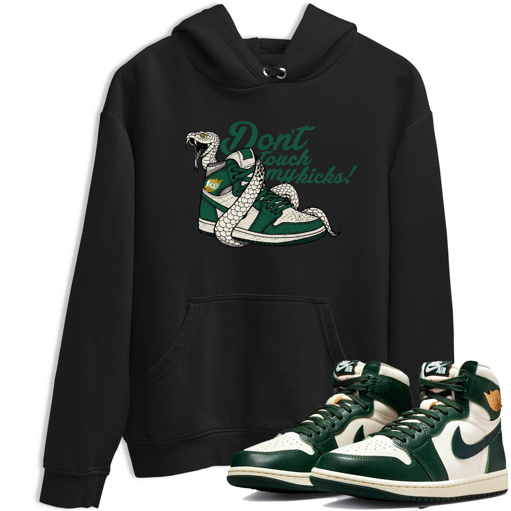 Sneaker Threads – Sneaker Tees To Match Air Jordan 1 Pro Green – Don't Touch My Kicks Graphic Tee Black 1. Perfect for Jordan releases 2025 colorways.