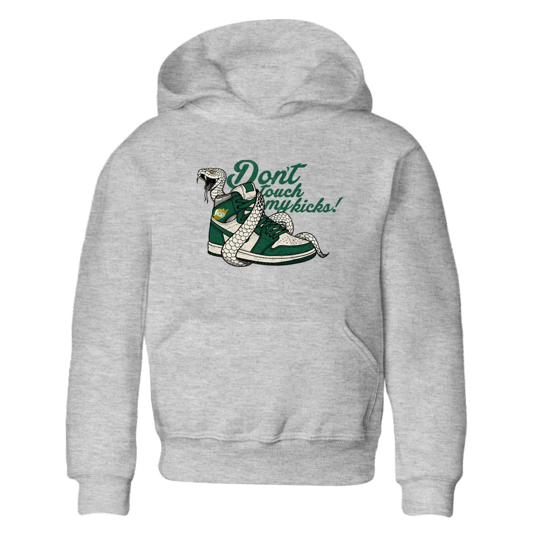 Sneaker Threads – Sneaker Tees To Match Air Jordan 1 Pro Green – Don't Touch My Kicks Youth Graphic Tee Heather Grey 2. Perfect for Jordan releases 2025 colorways.