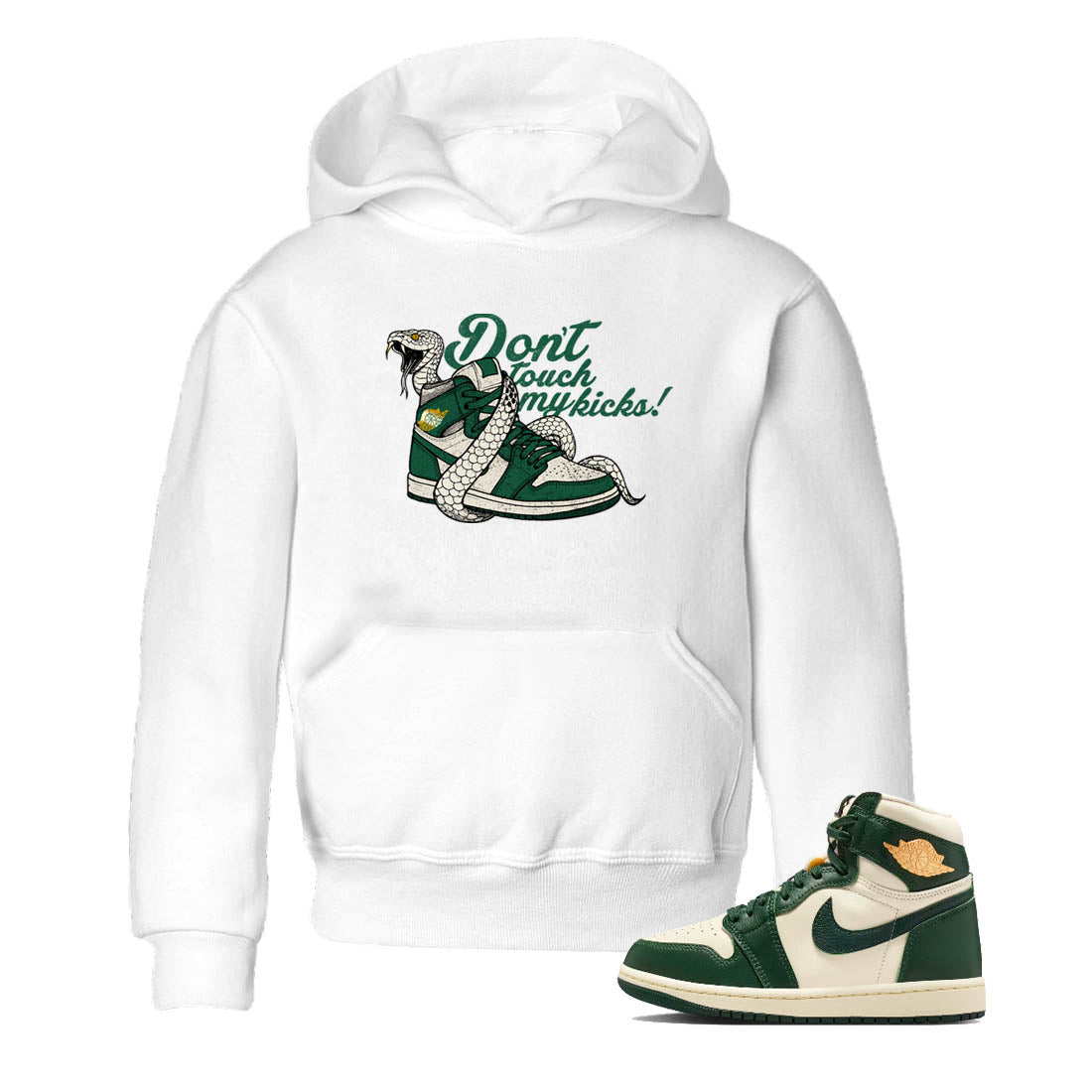 Sneaker Threads – Sneaker Tees To Match Air Jordan 1 Pro Green – Don't Touch My Kicks Youth Graphic Tee White 1. Perfect for Jordan releases 2025 colorways.