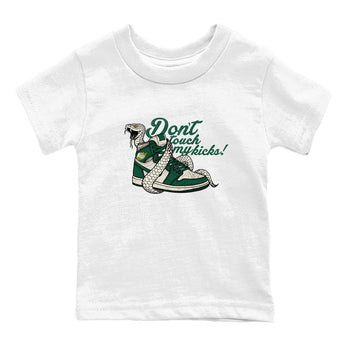 Sneaker Threads – Sneaker Tees To Match Air Jordan 1 Pro Green – Don't Touch My Kicks Youth Graphic Tee White 2. Perfect for Jordan releases 2025 colorways.