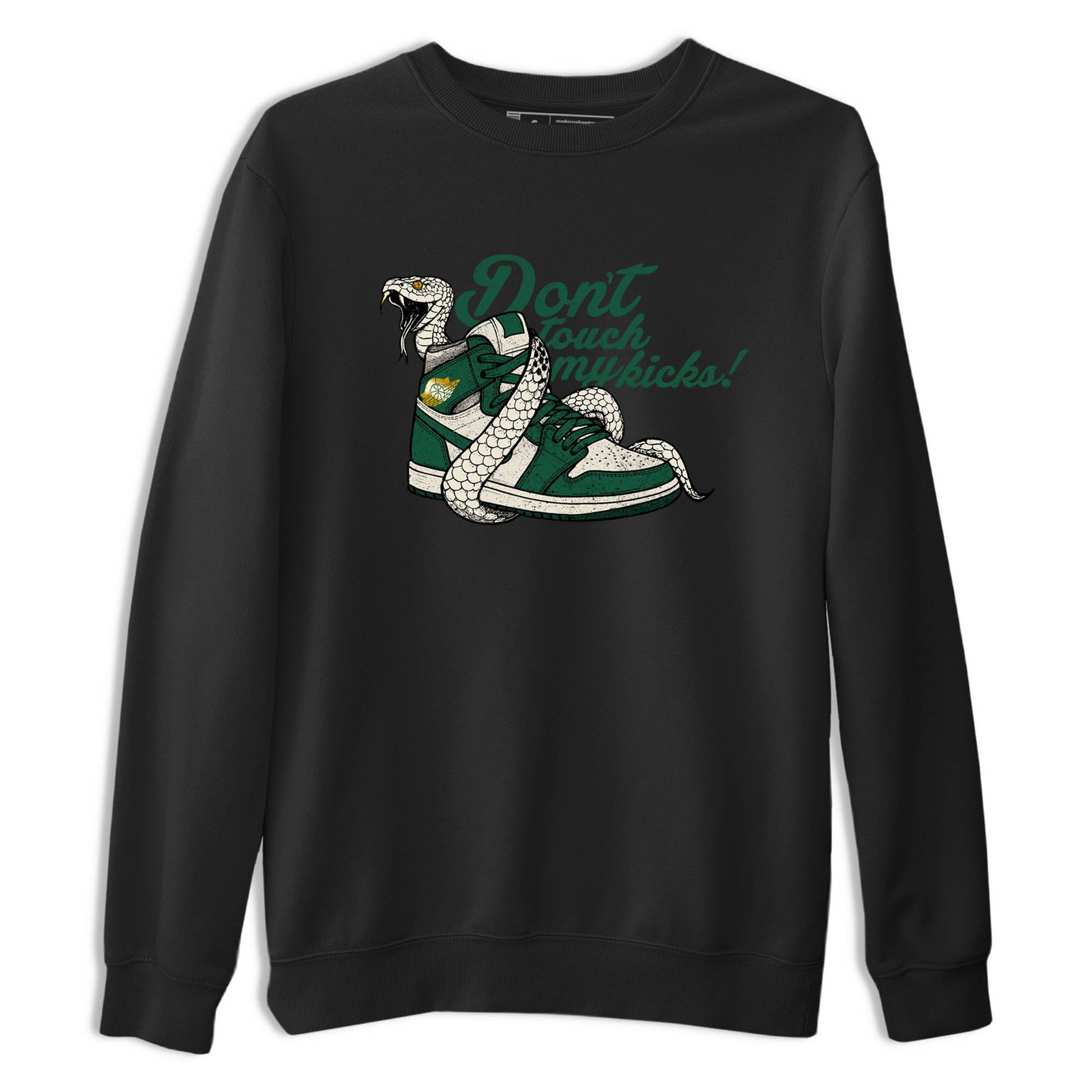 Sneaker Threads – Sneaker Tees To Match Air Jordan 1 Pro Green – Don't Touch My Kicks Graphic Tee Black 2. Perfect for Jordan releases 2025 colorways.