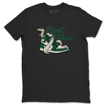 Sneaker Threads – Sneaker Tees To Match Air Jordan 1 Pro Green – Don't Touch My Kicks Graphic Tee Black 2. Perfect for Jordan releases 2025 colorways.